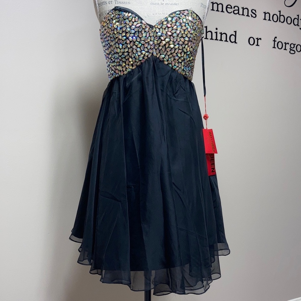 NWT may Queen mq997 prom gown black size 8